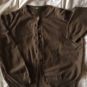 Benetton Camel color cardigan. Made in Italy.